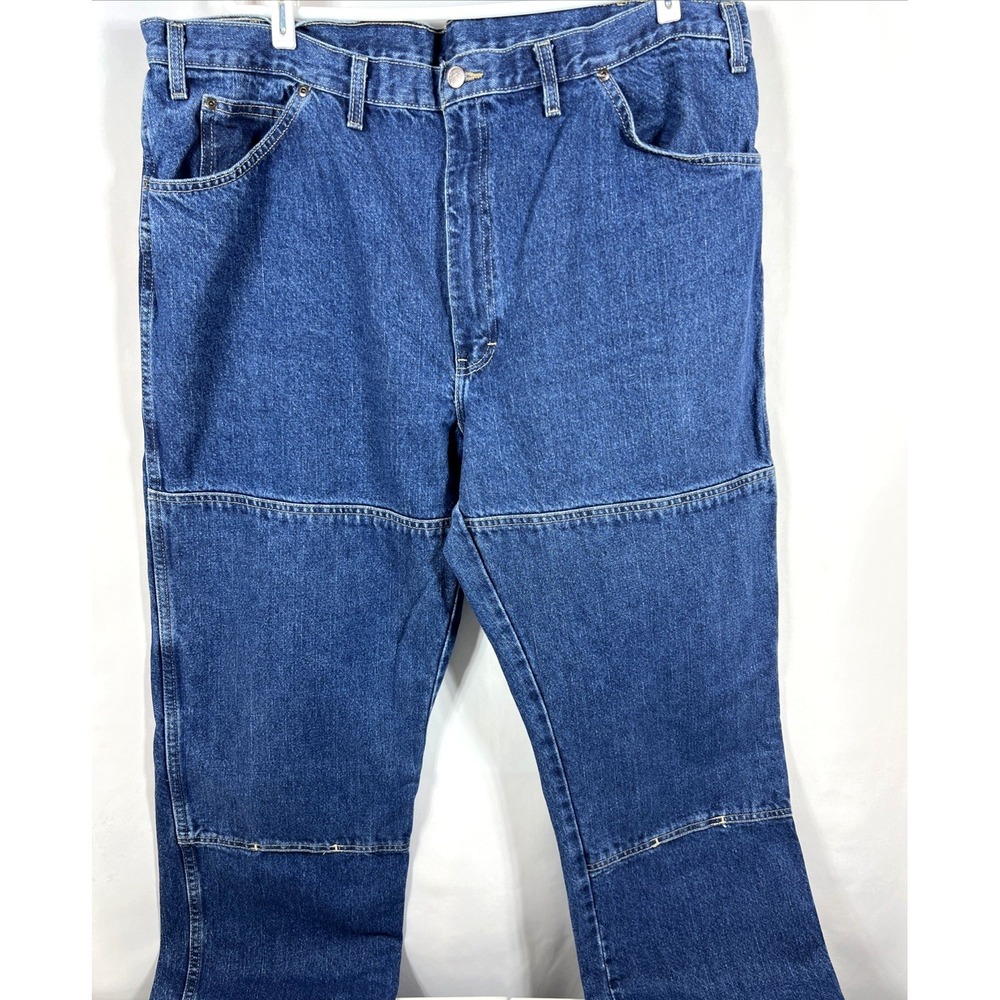 Dickies Men's Double Knee Workwear Rugged Denim Blue Jeans Size 44 X 30